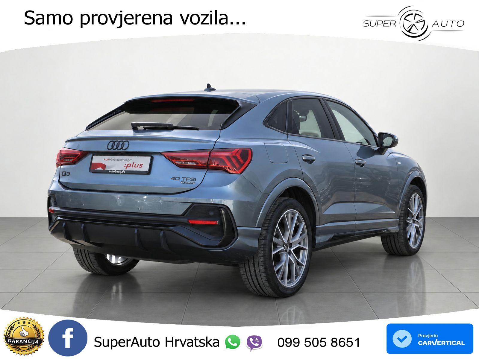 Audi Q3 Sportback 40 TFSI (190 KS) quattro S tronic S line MATRIX+GR SJED+KAM