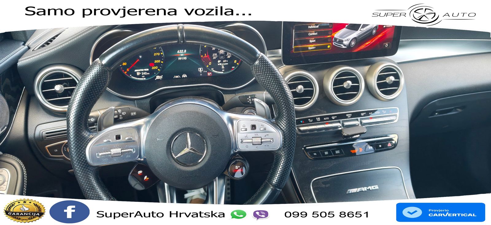 Mercedes AMG GLC 63 S V8 (510 KS) 4MATIC+ MCT ZRAČNI+ACC+4xGR SJED+KAM