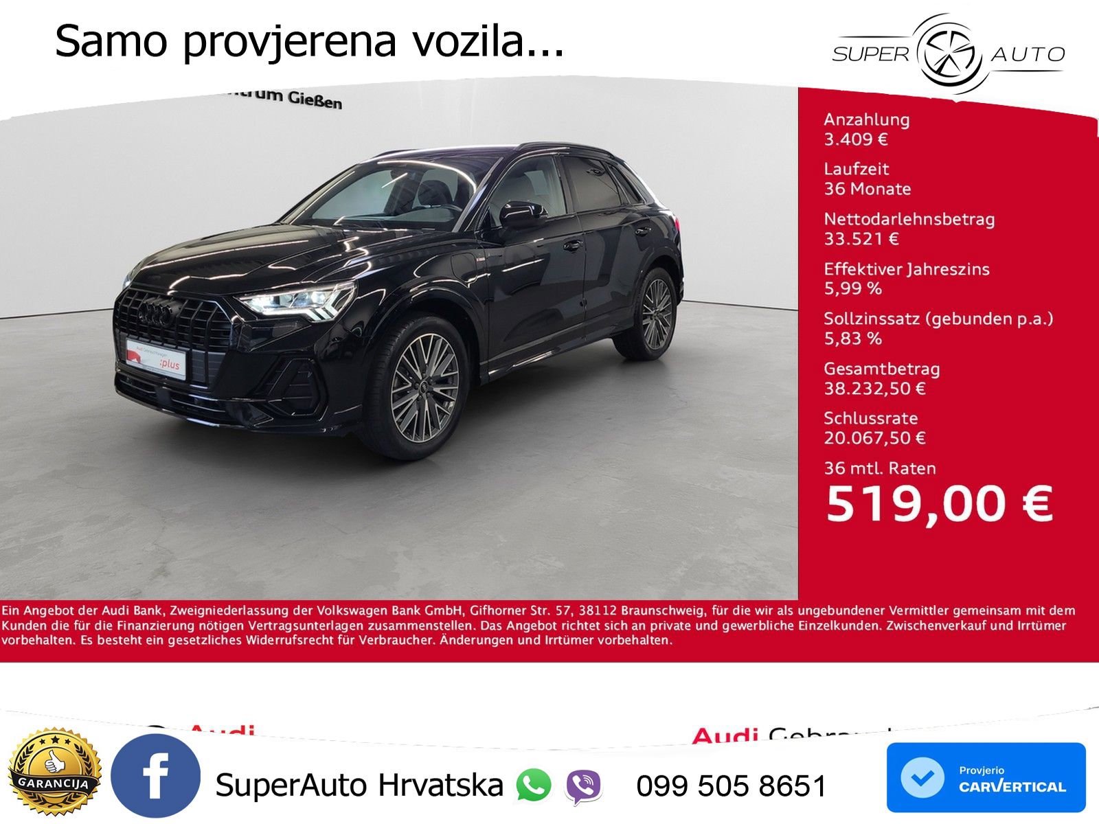Audi Q3 45 TFSIe (245 KS) S tronic S line LED+GR SJED+ACC