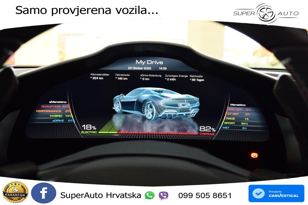 Ferrari 296 GTS 3.0 V6 (830 KS) F1 DCT LED+GR SJED+ACC