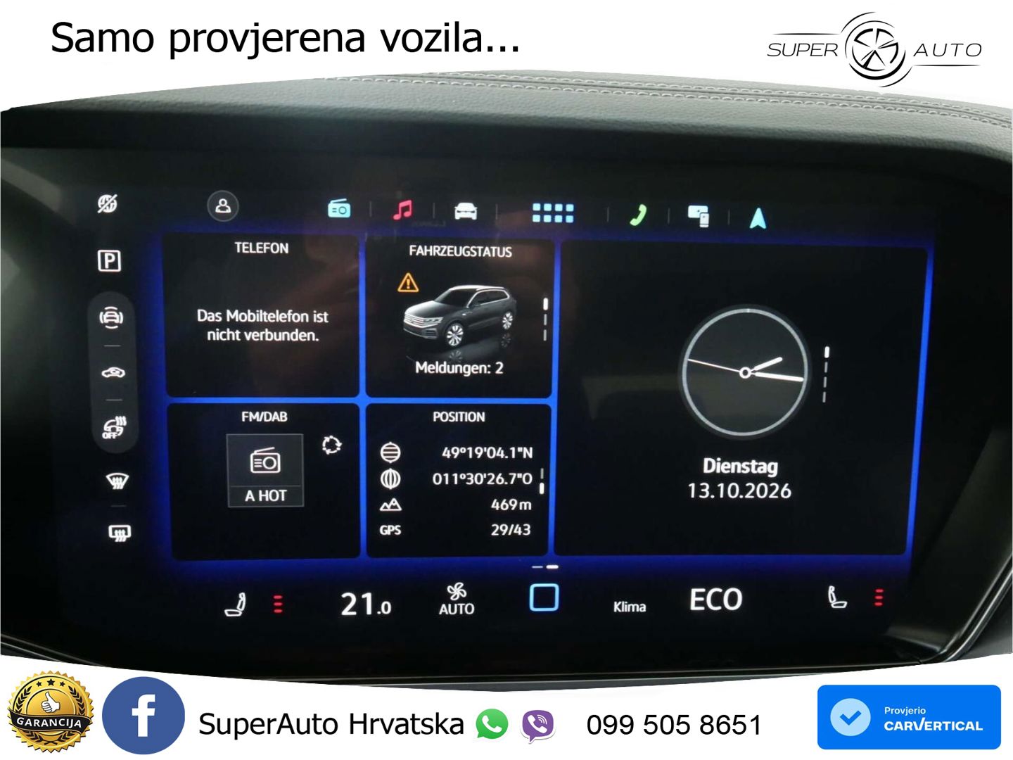 Volkswagen Touareg 3.0 V6 TDI (286 KS) 4MOTION Tiptronic R-Line ZRAČNI+ACC+GR SJED+KAM+PANO