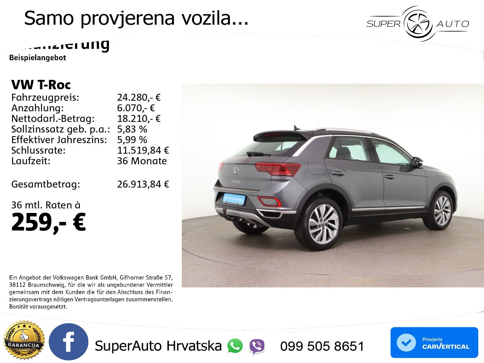 Volkswagen T-Roc I 1.5 TSI (150 KS) DSG LED+GR SJED+ACC