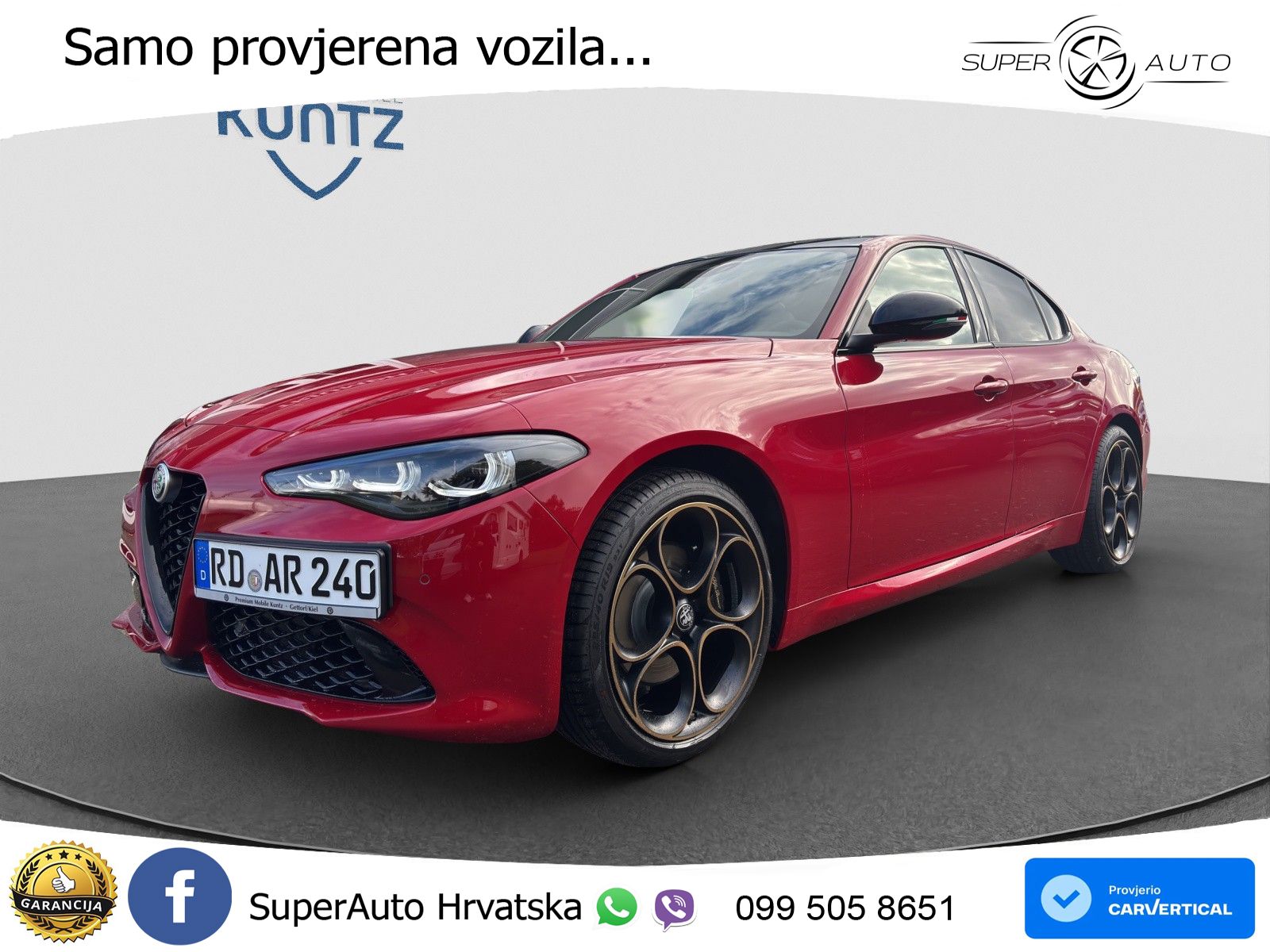 Alfa Romeo Giulia 2.0 Turbo (280 KS) Q4 Automatic LED+GR SJED+ACC