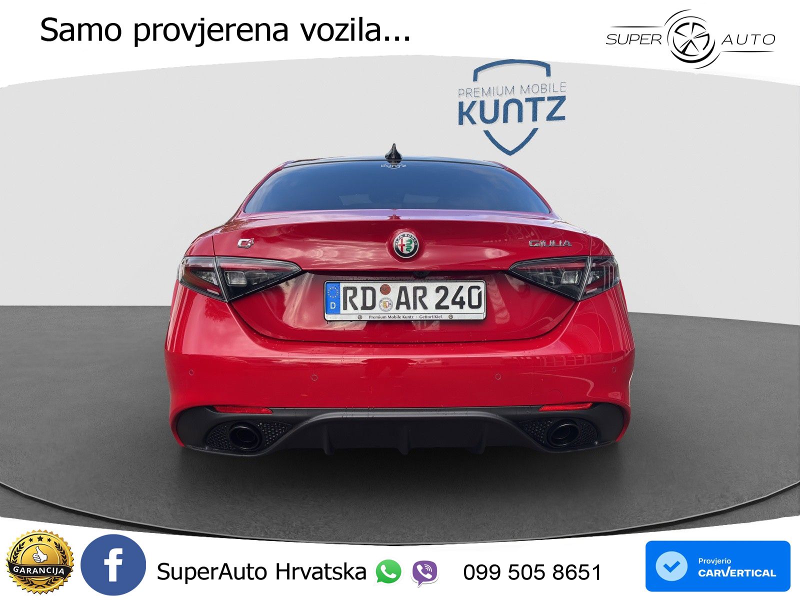 Alfa Romeo Giulia 2.0 Turbo (280 KS) Q4 Automatic LED+GR SJED+ACC