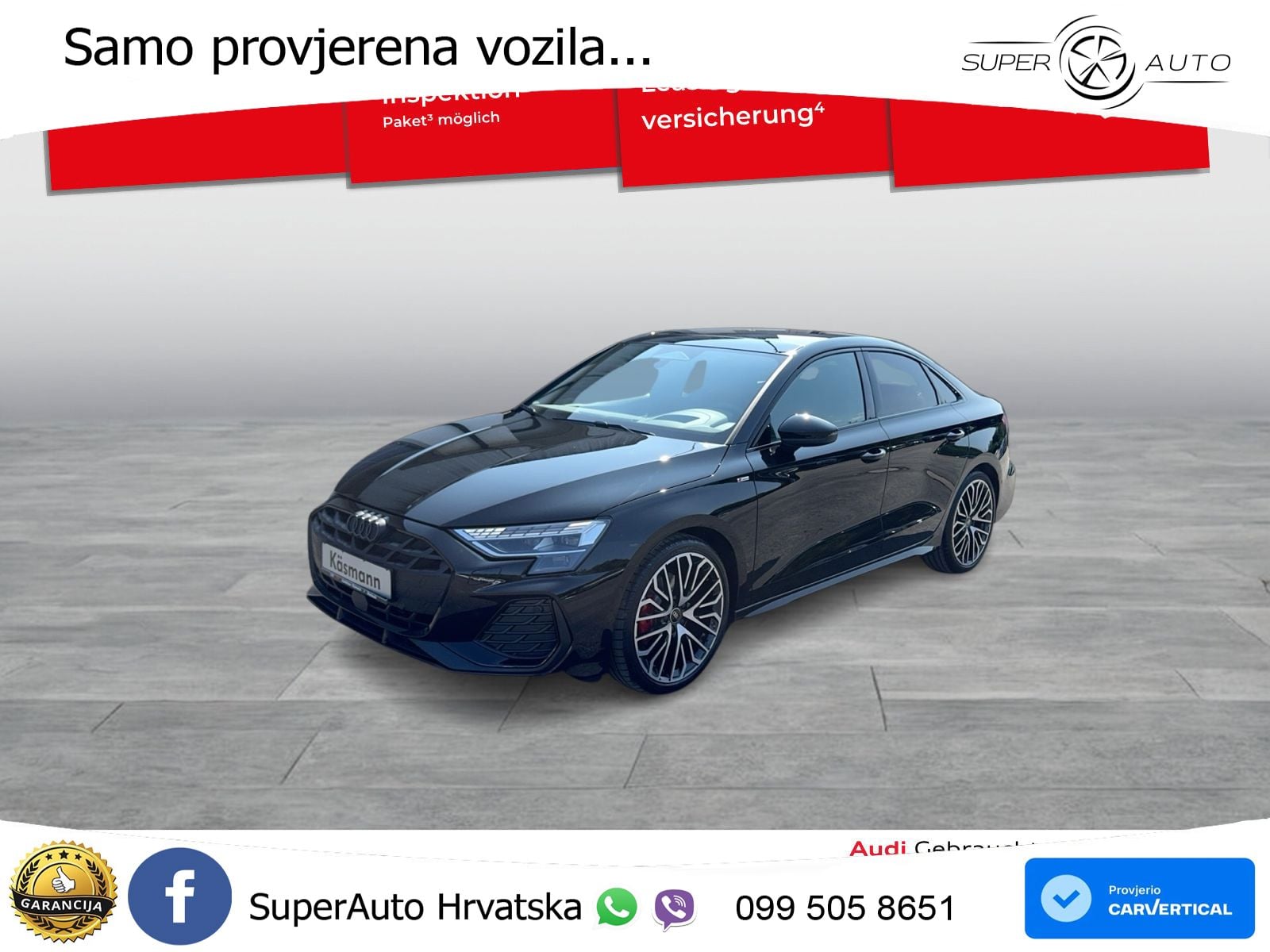 Audi A3 Limuzina 40 TFSI (204 KS) quattro S tronic S line MATRIX+GR SJED+KAM