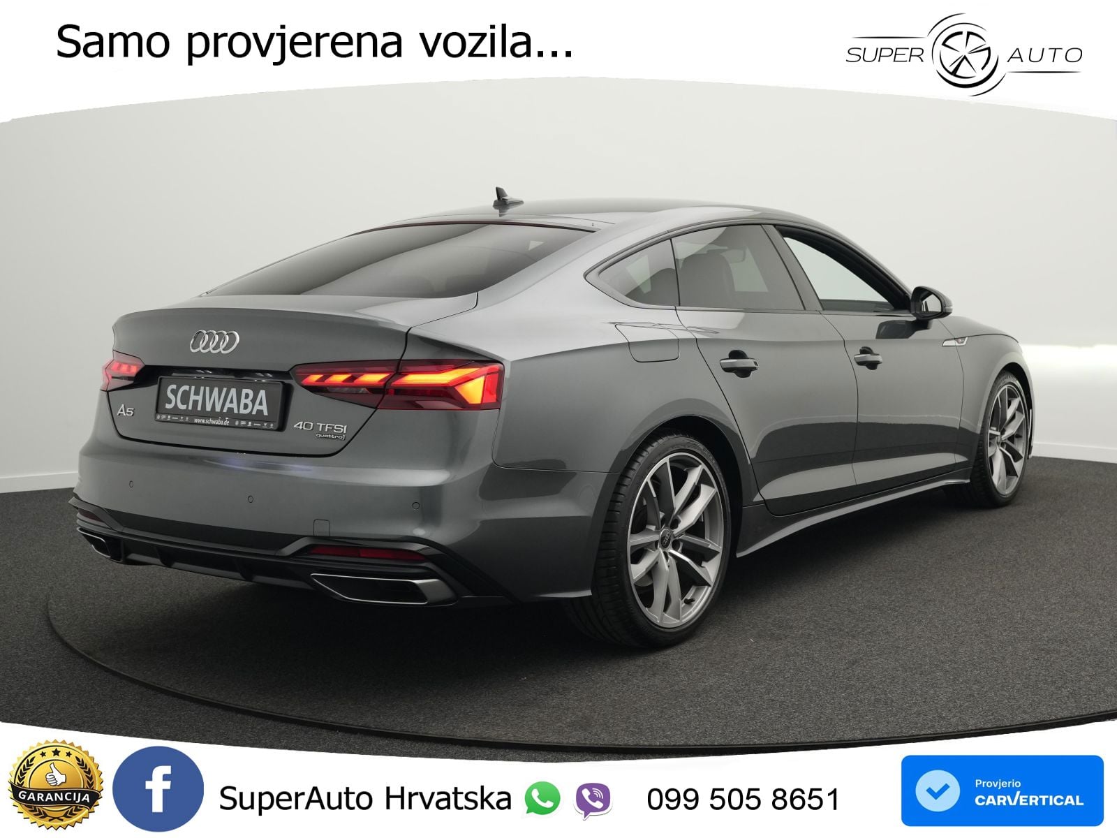 Audi A5 Sportback  40 TFSI (204 KS) quattro S tronic 2x S line MATRIX+GR SJED+KAM