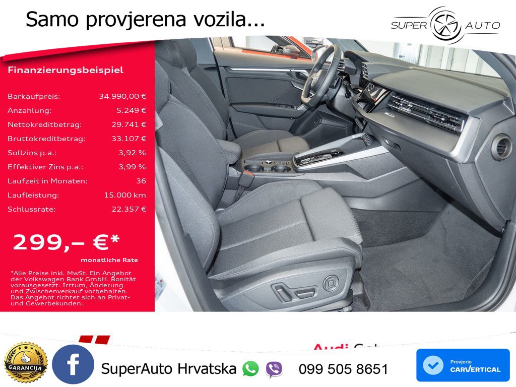 Audi A3 Limuzina 35 TFSI (150 KS) S tronic S line LED+GR SJED+ACC