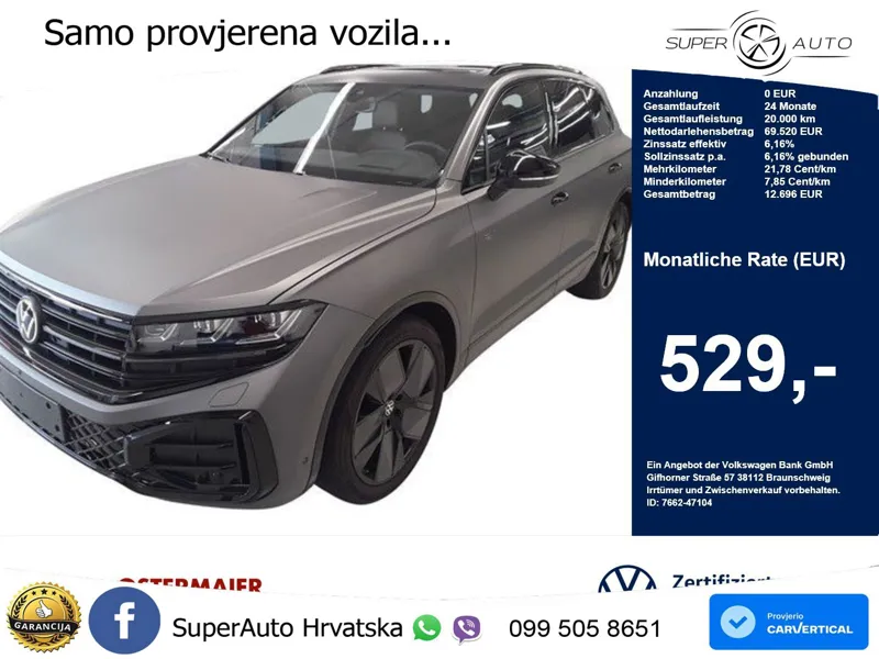 Volkswagen Touareg 3.0 V6 TDI (286 KS) 4MOTION Tiptronic R-Line ZRAČNI+ACC+GR SJED+KAM+PANO