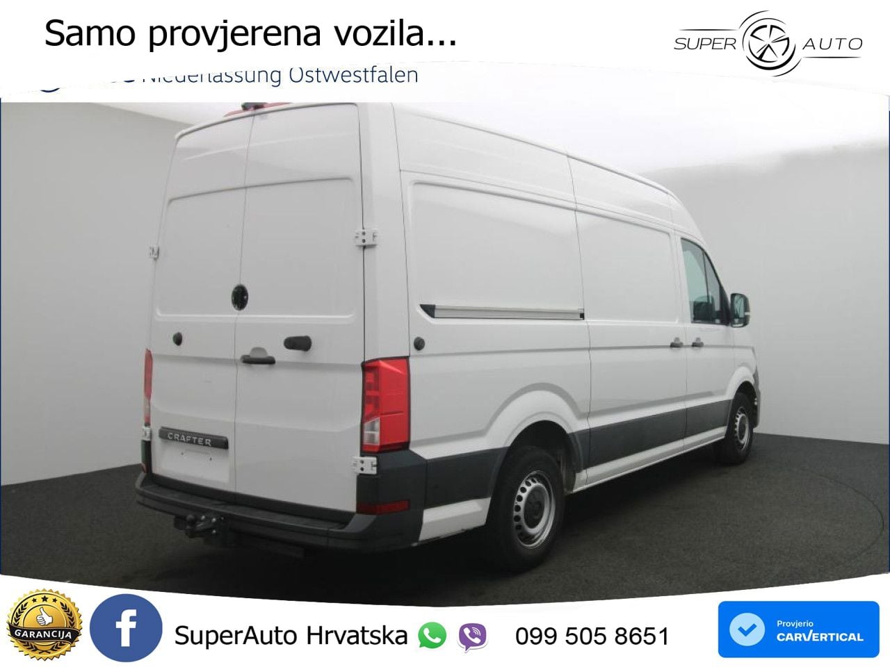 Volkswagen Crafter Kasten mittlerer Radstand AHK Rear View 140 KS