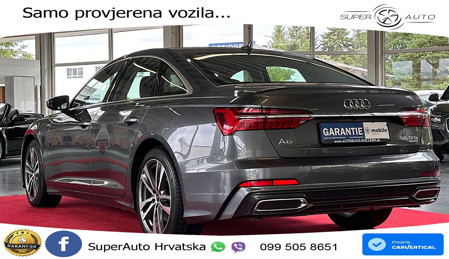 Audi A6 55 TFSI V6 (340 KS) quattro S tronic S line ZRAČNI+ACC+GR SJED+KAM