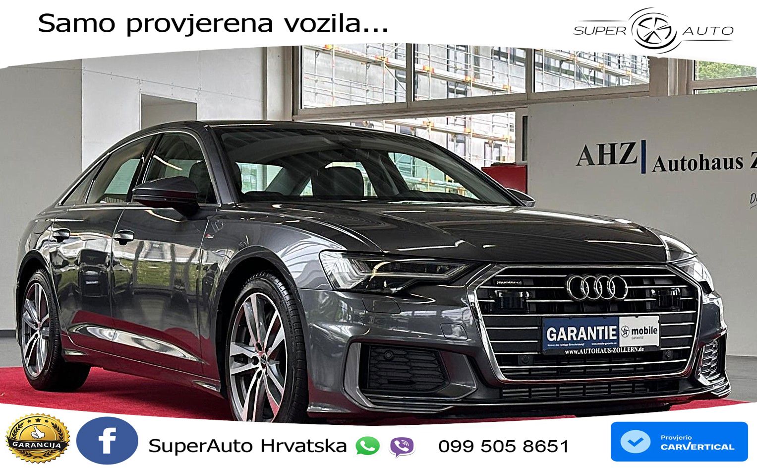 Audi A6 55 TFSI V6 (340 KS) quattro S tronic S line ZRAČNI+ACC+GR SJED+KAM