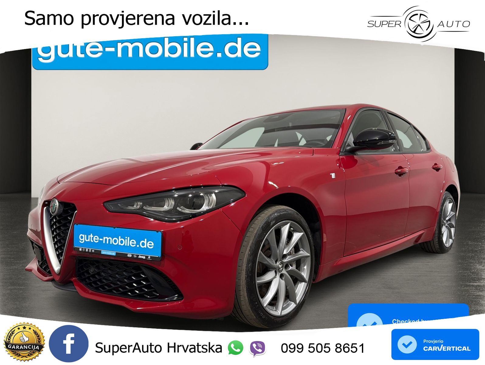 Alfa Romeo Giulia 2.0 Turbo (280 KS) Q4 Automatic LED+GR SJED+ACC