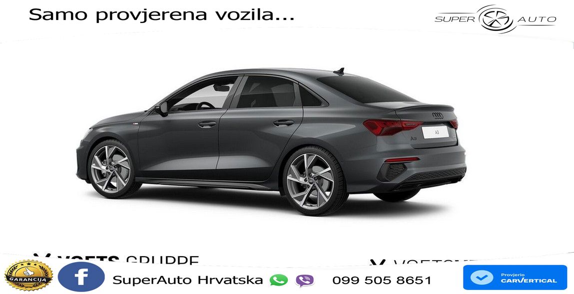 Audi A3 Limuzina 40 TFSI (190 KS) quattro S tronic S line LED+GR SJED+ACC