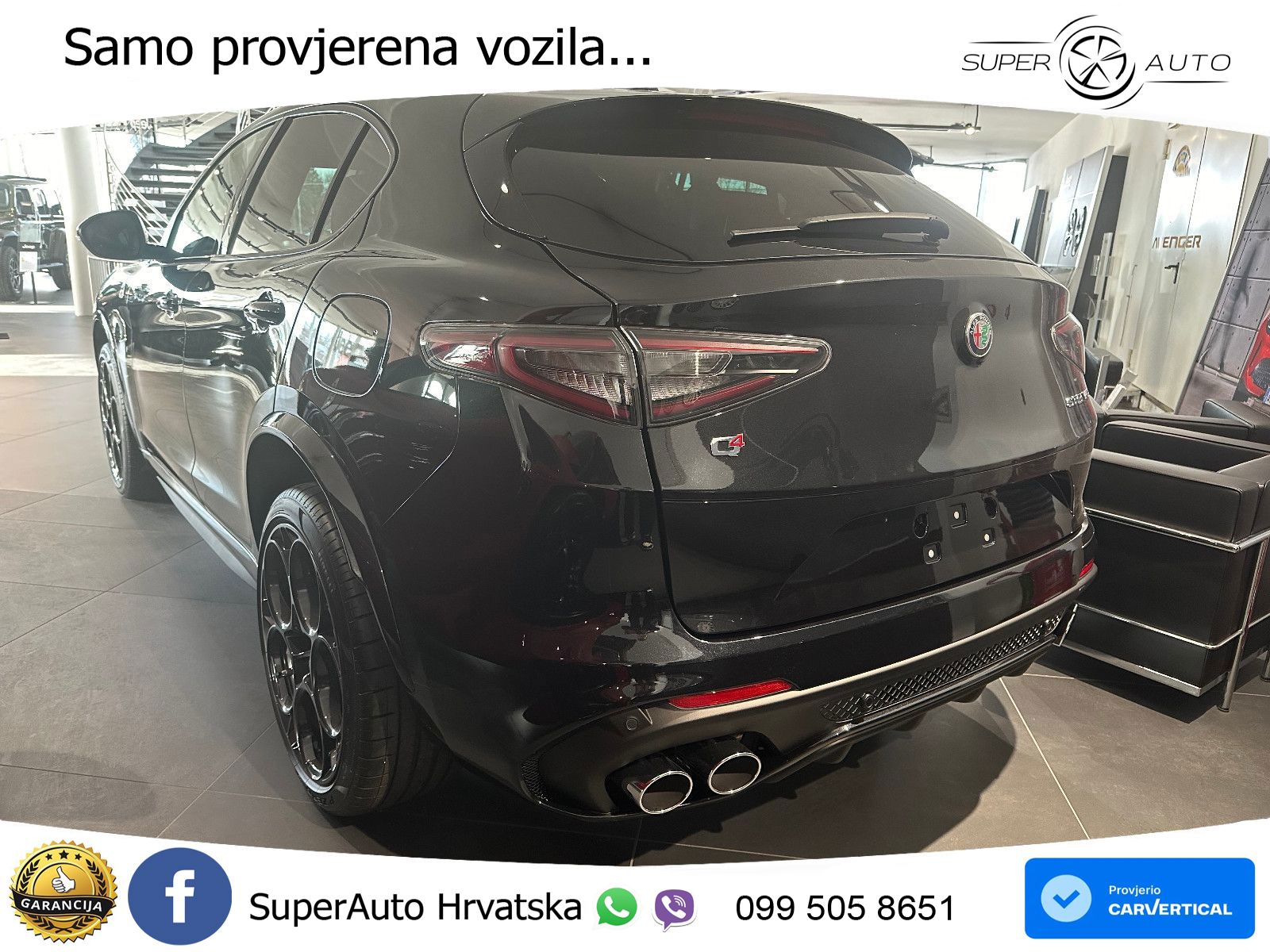 Alfa Romeo Stelvio Quadrifoglio 2.9 V6 Bi-Turbo (520 KS) Q4 Automatic LED+GR SJED+ACC