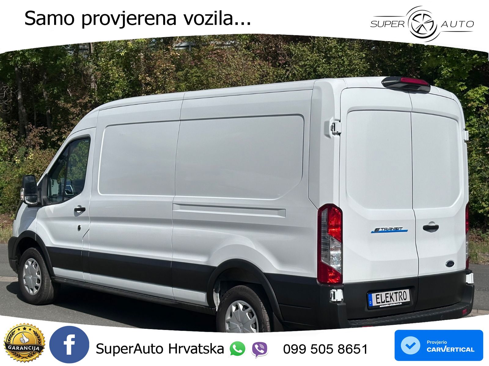 Ford Transit E 350 L3H2 230V / 68KWh 316Km WLTP 184 KS
