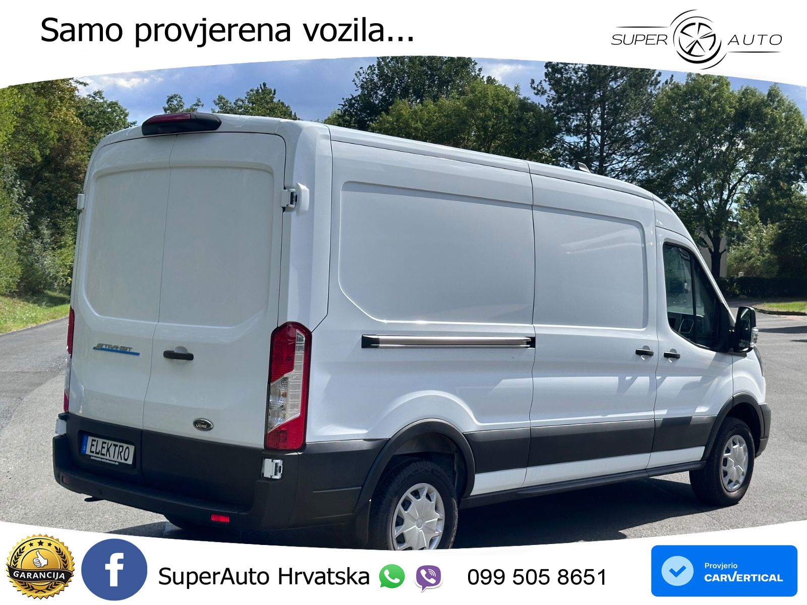 Ford Transit E 350 L3H2 230V / 68KWh 316Km WLTP 184 KS