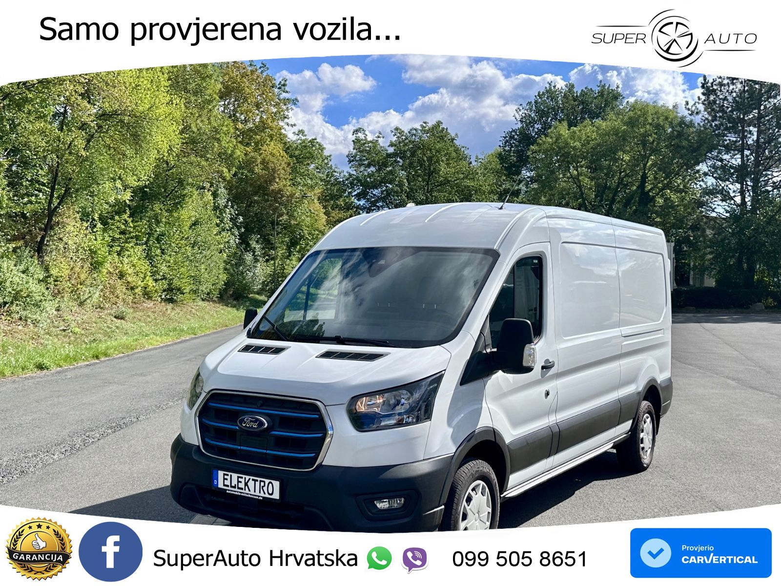 Ford Transit E 350 L3H2 230V / 68KWh 316Km WLTP 184 KS