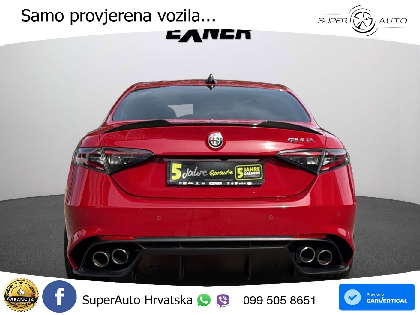 Alfa Romeo Giulia Quadrifoglio 2.9 V6 Bi-Turbo (520 KS) Automatic LED+GR SJED+ACC