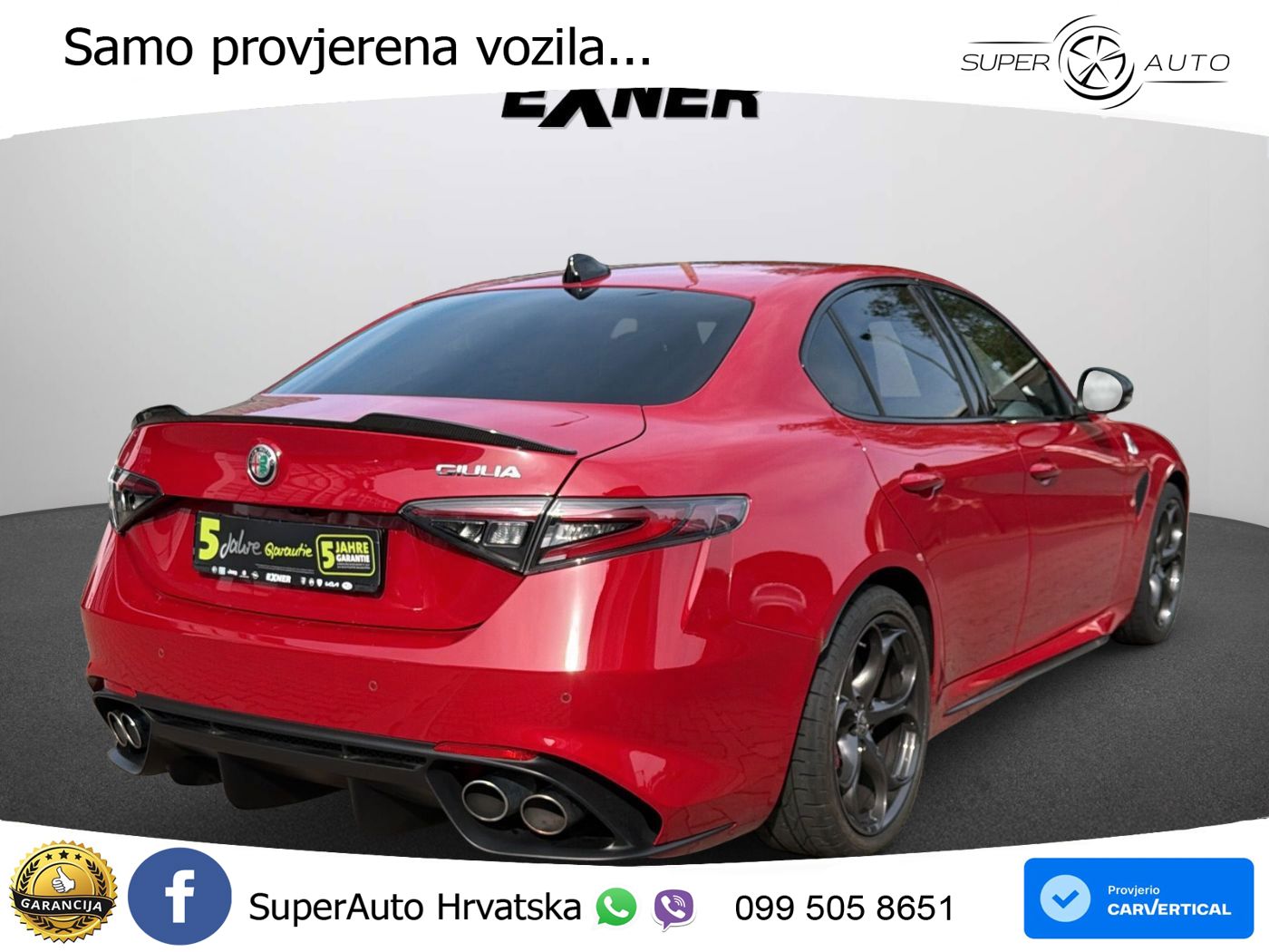 Alfa Romeo Giulia Quadrifoglio 2.9 V6 Bi-Turbo (520 KS) Automatic LED+GR SJED+ACC
