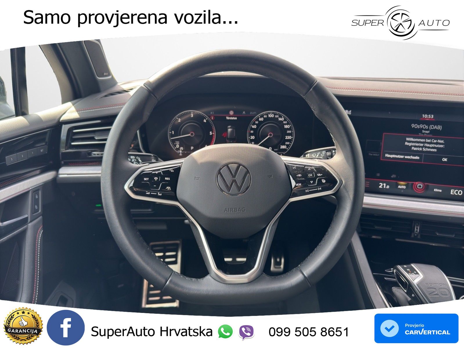 Volkswagen Touareg 3.0 V6 TDI (286 KS) 4MOTION Tiptronic ZRAČNI+ACC+GR SJED+KAM+PANO