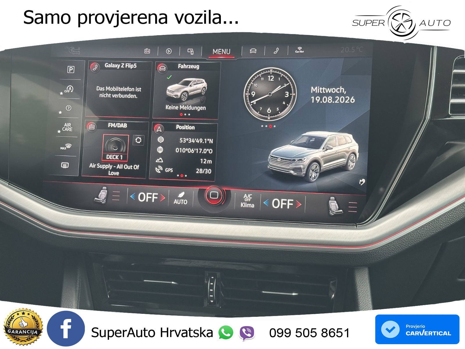 Volkswagen Touareg 3.0 V6 TDI (286 KS) 4MOTION Tiptronic R-Line ZRAČNI+ACC+4xGR SJED+KAM