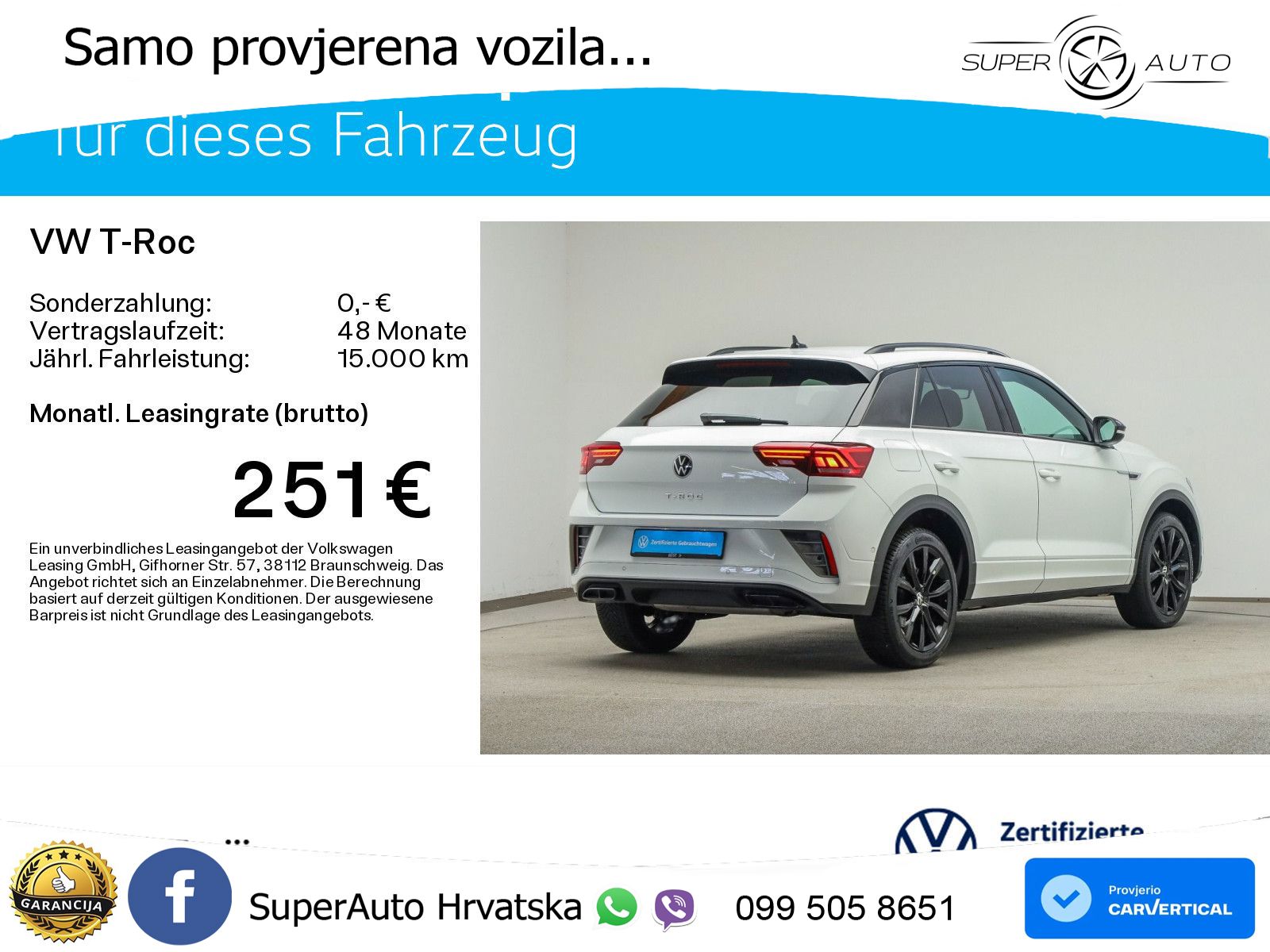 Volkswagen T-Roc 1.5 TSI (150 KS) DSG R-Line LED+GR SJED+ACC