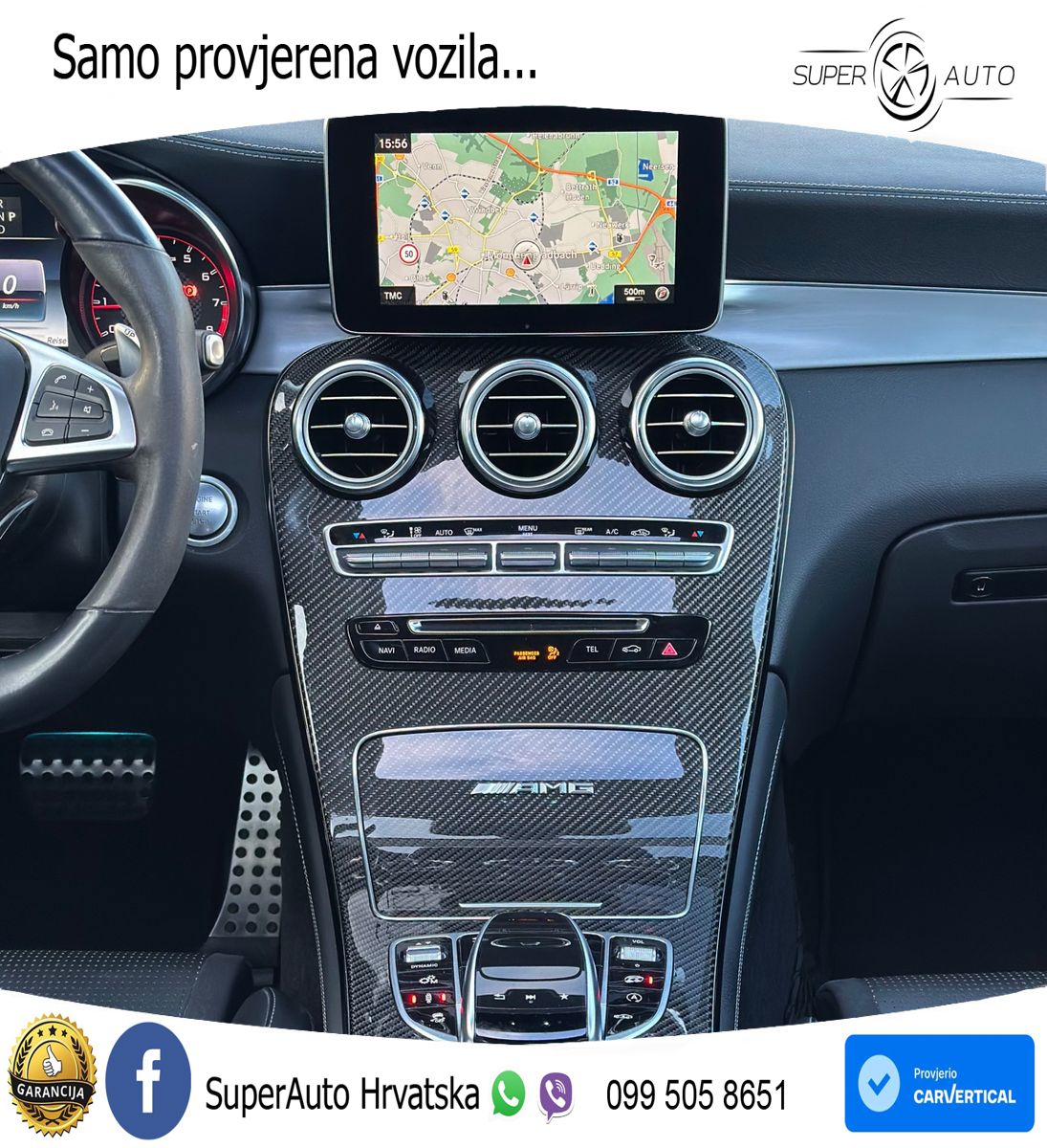Mercedes AMG GLC 63 S V8 (510 KS) 4MATIC+ MCT ZRAČNI+ACC+GR SJED+KAM+PANO