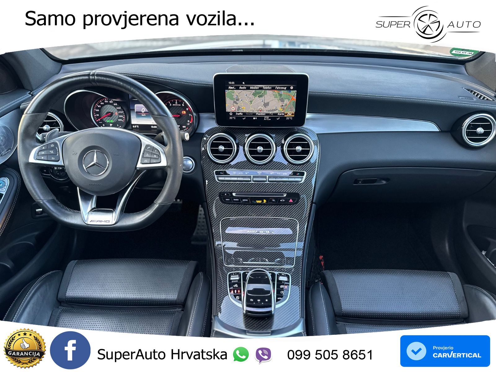 Mercedes AMG GLC 63 S V8 (510 KS) 4MATIC+ MCT ZRAČNI+ACC+GR SJED+KAM+PANO