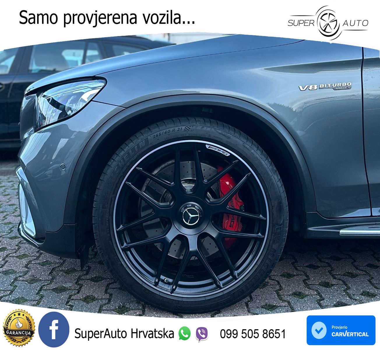 Mercedes AMG GLC 63 S V8 (510 KS) 4MATIC+ MCT ZRAČNI+ACC+GR SJED+KAM+PANO