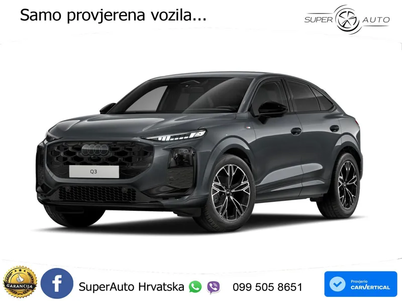 Audi Q3 Sportback 1.5 TFSI (150 KS) S tronic S line LED+GR SJED+ACC