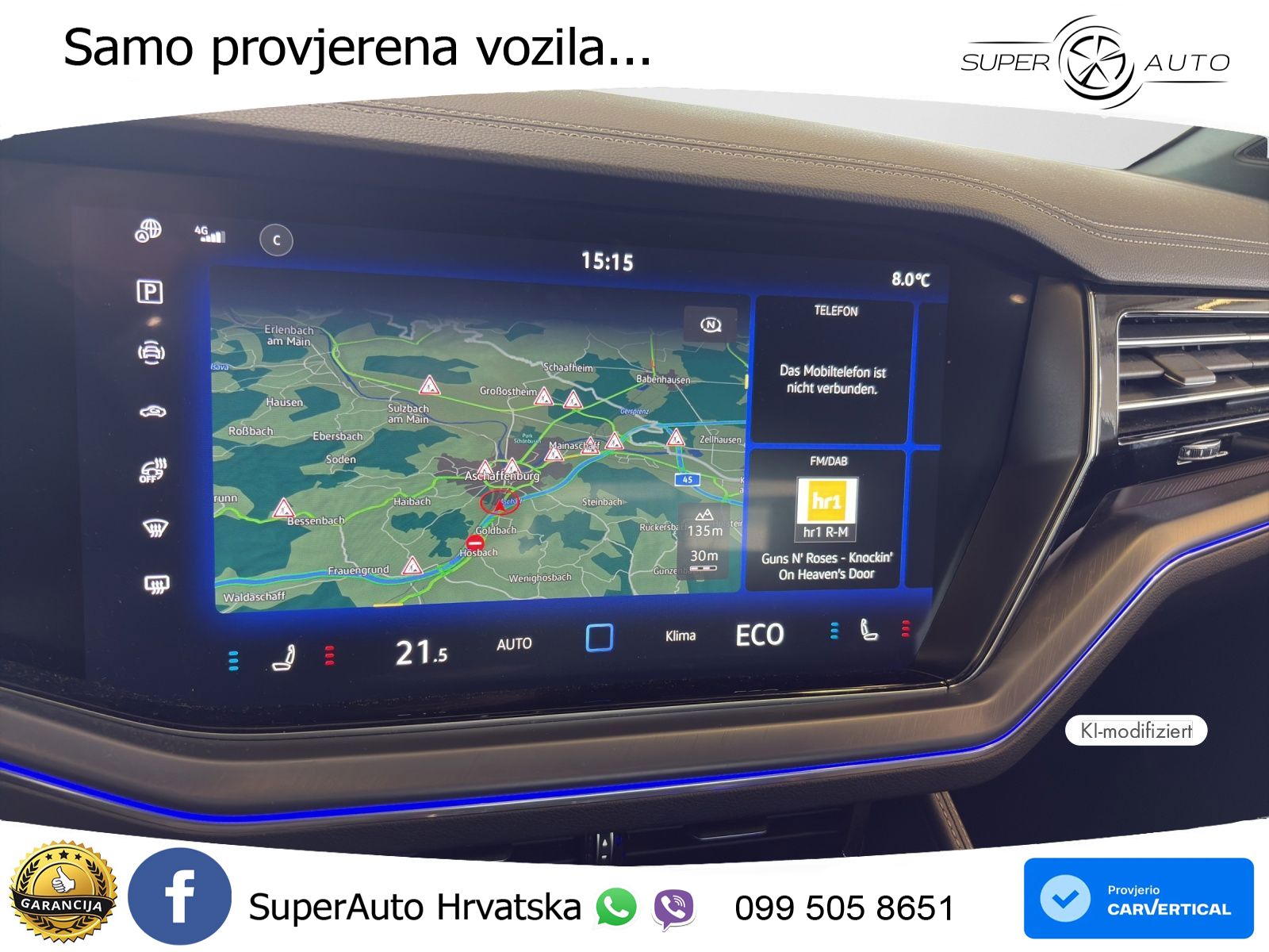Volkswagen Touareg 3.0 V6 TDI (286 KS) 4MOTION Tiptronic ZRAČNI+ACC+GR SJED+KAM+PANO
