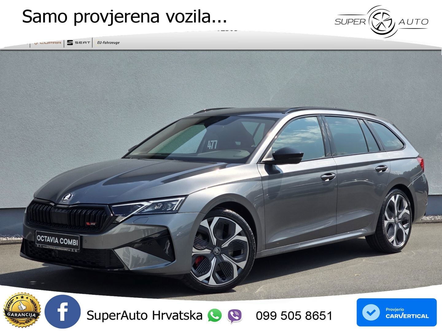 Škoda Octavia Combi RS 2.0 TSI (265 KS) DSG MATRIX+GR SJED+KAM