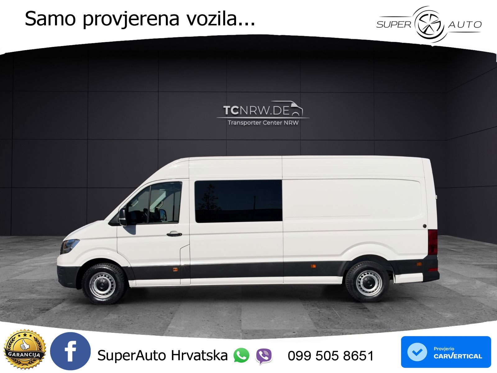 Volkswagen Crafter L4H3 7 Sitzer Automatik AHK 270° Türen 177 KS