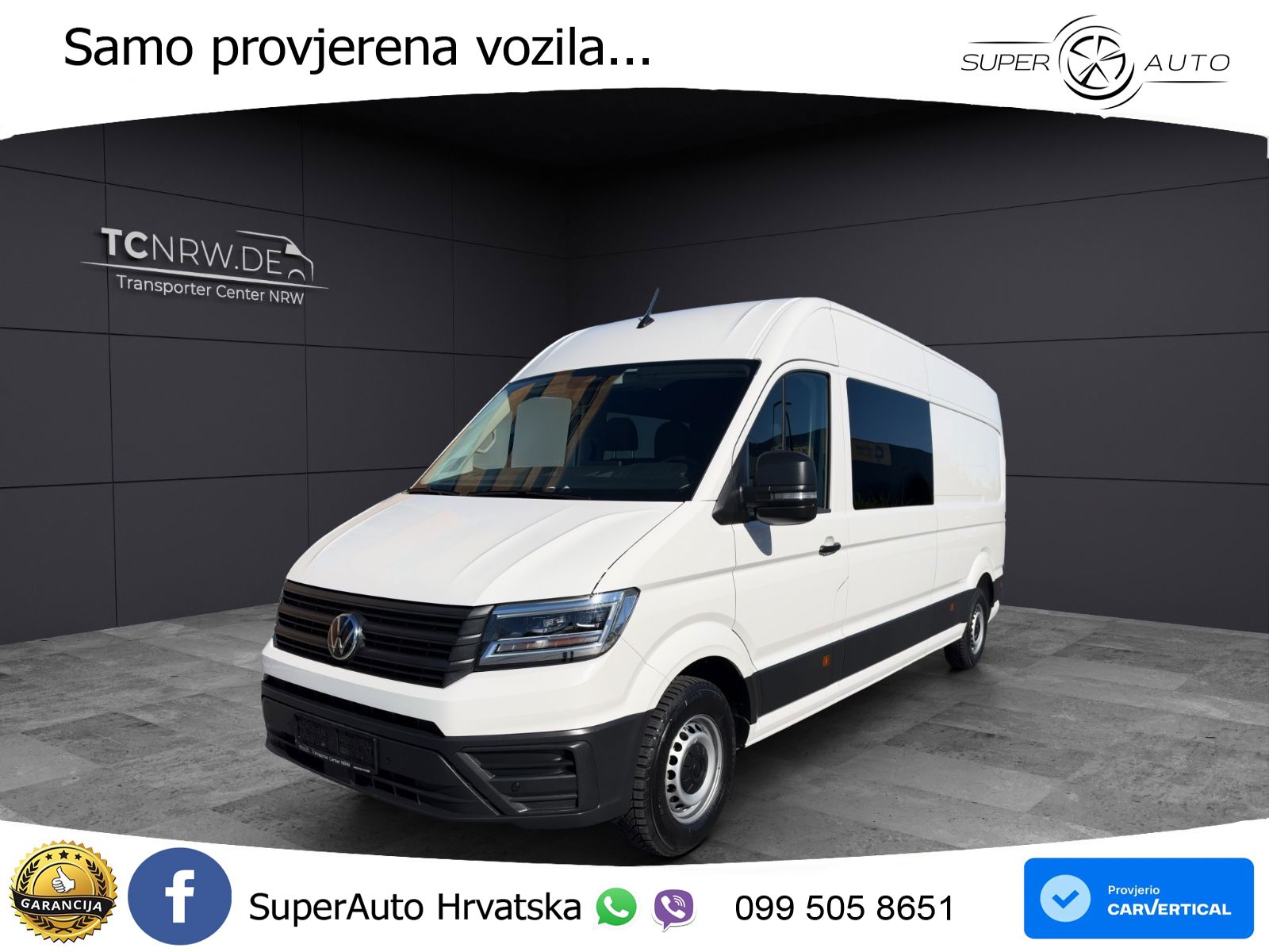 Volkswagen Crafter L4H3 7 Sitzer Automatik AHK 270° Türen 177 KS