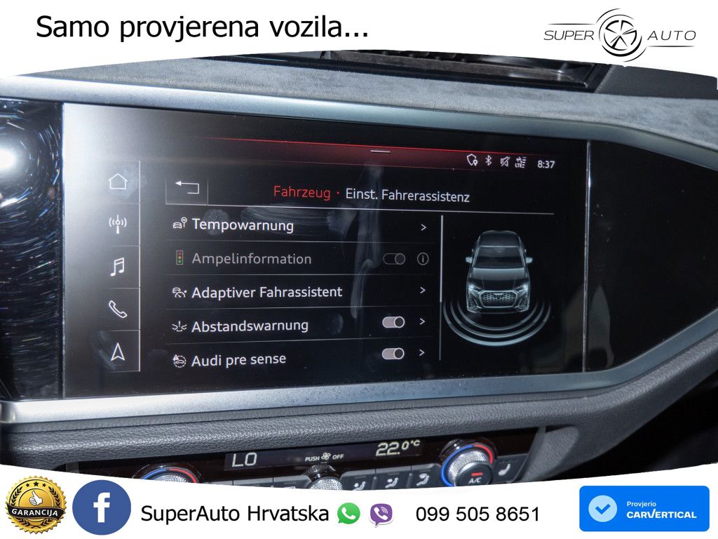 Audi Q3 Sportback 40 TDI (190 KS) quattro S tronic S line LED+GR SJED+ACC