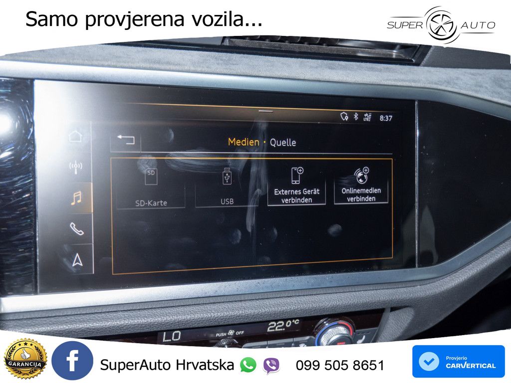 Audi Q3 Sportback 40 TDI (190 KS) quattro S tronic S line LED+GR SJED+ACC