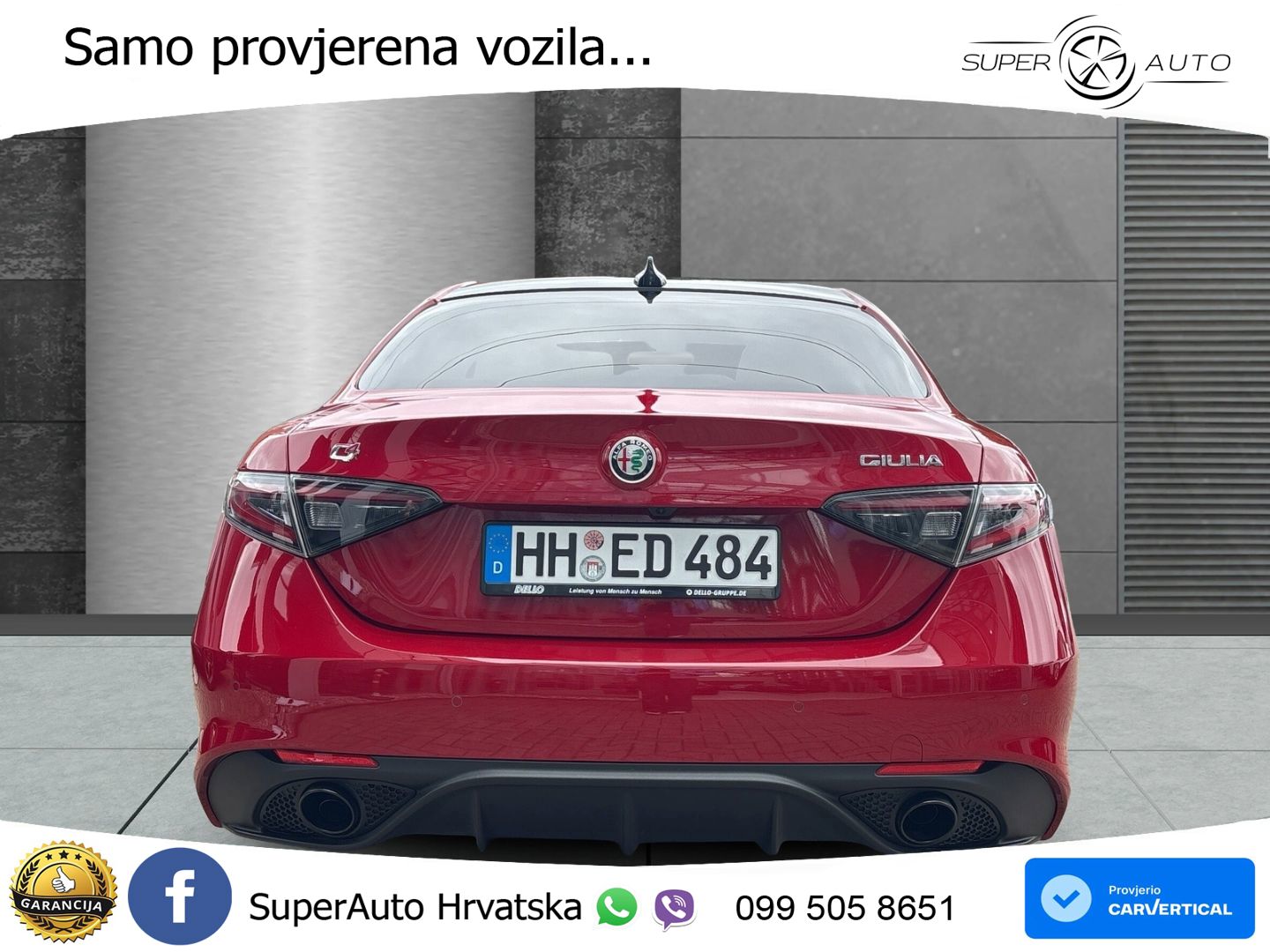 Alfa Romeo Giulia 2.2 MultiJet II (210 KS) Q4 Automatic LED+GR SJED+ACC