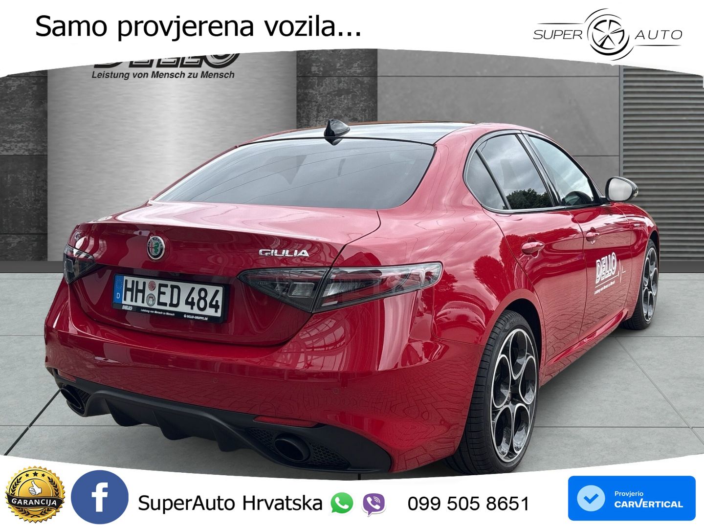 Alfa Romeo Giulia 2.2 MultiJet II (210 KS) Q4 Automatic LED+GR SJED+ACC