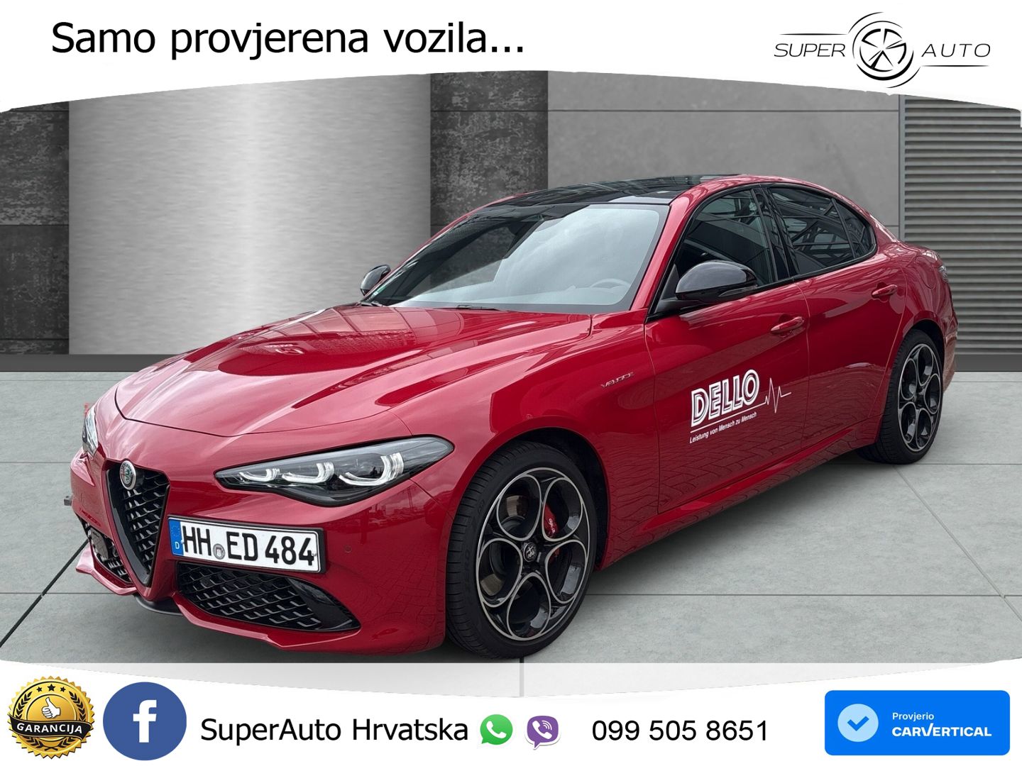 Alfa Romeo Giulia 2.2 MultiJet II (210 KS) Q4 Automatic LED+GR SJED+ACC