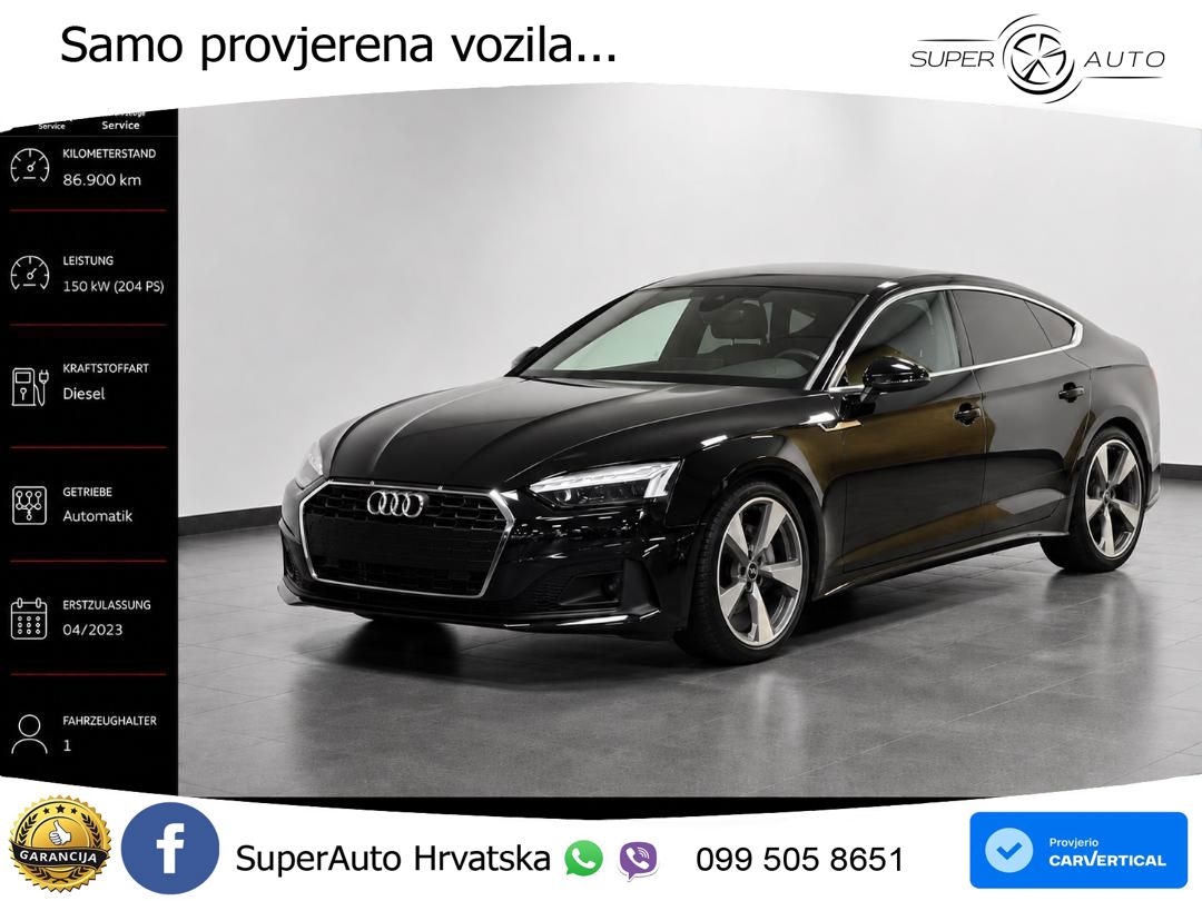 Audi A5 Sportback 40 TDI (204 KS) S tronic MATRIX+GR SJED+KAM