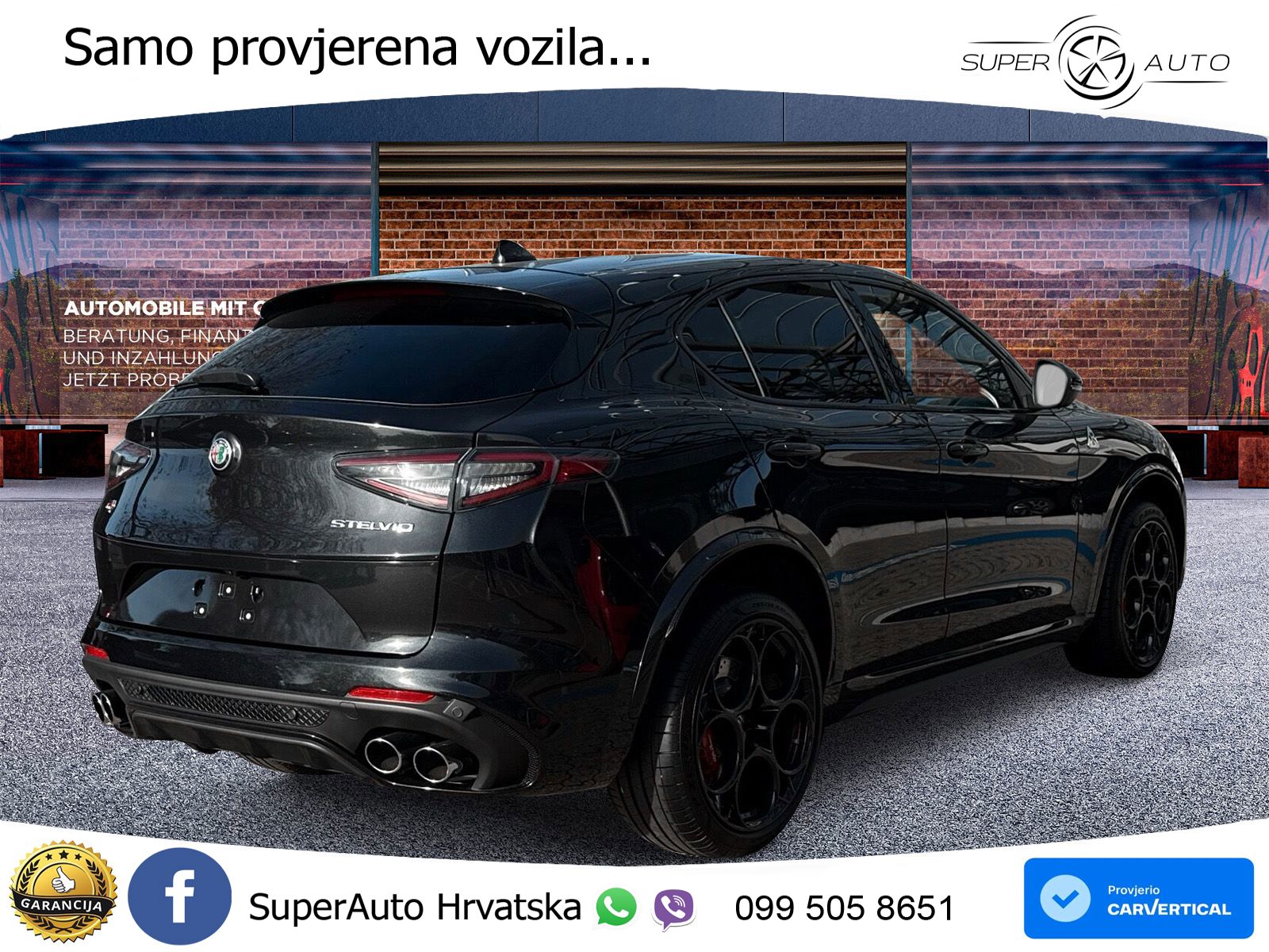 Alfa Romeo Stelvio Quadrifoglio 2.9 V6 Bi-Turbo (520 KS) Q4 Automatic ZRAČNI+ACC+GR SJED+KAM