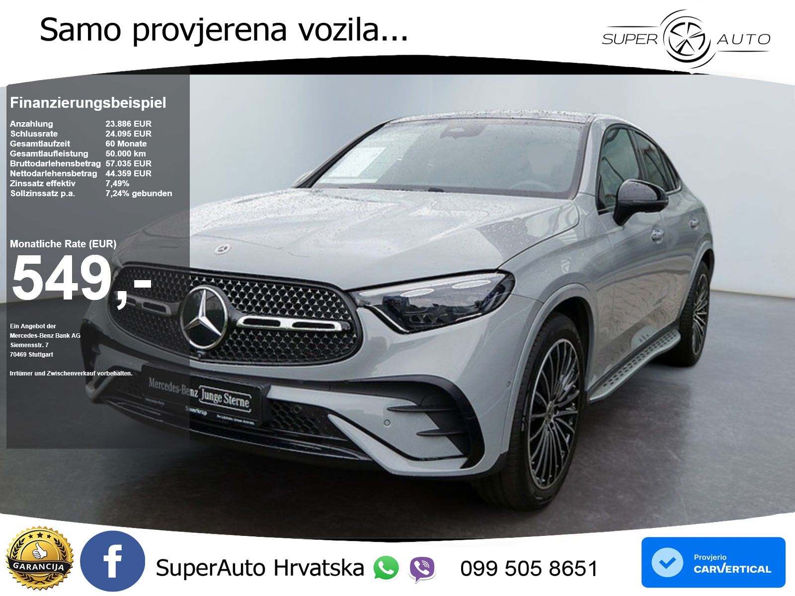 Mercedes GLC Coupe 450d (367 KS) 4MATIC 9G-TRONIC AMG ACC+GR SJED+360+PANO