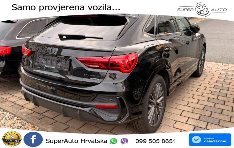 Audi Q3 II Sportback 40 TFSI (190 KS) quattro S tronic S line LED+GR SJED+ACC