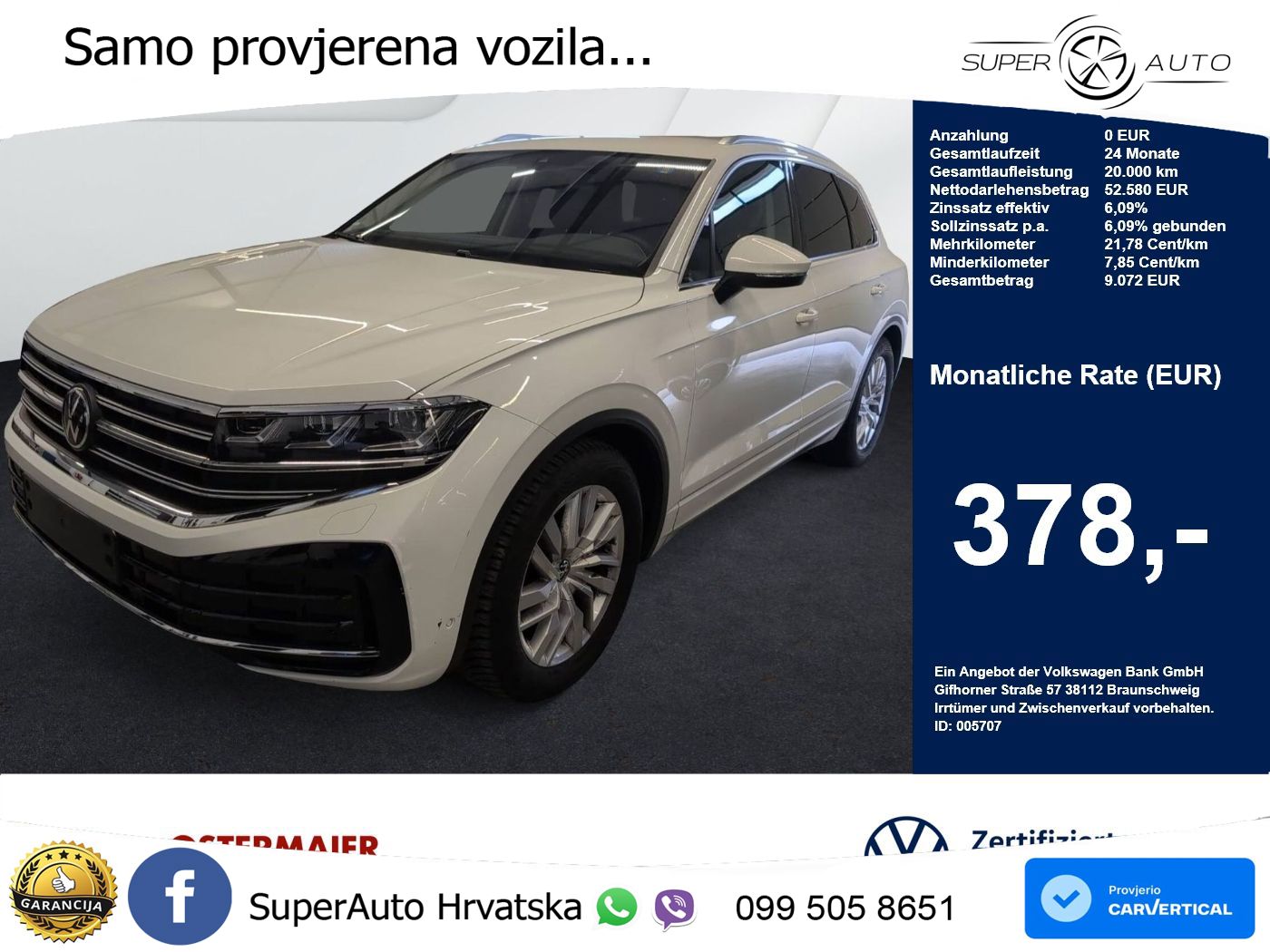 Volkswagen Touareg 3.0 V6 TDI (231 KS) 4MOTION Tiptronic ZRAČNI+ACC+GR SJED+KAM
