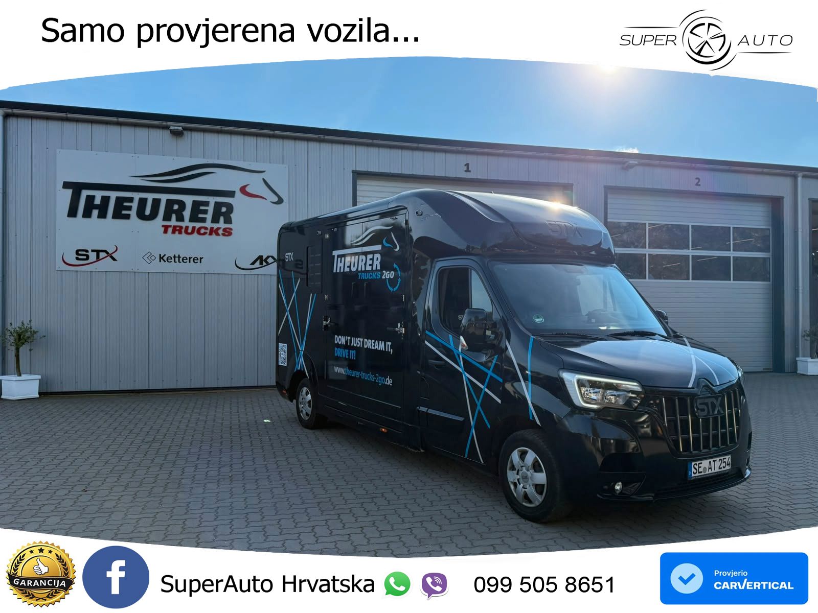 Renault Master STX 3 Sitzer  Haras / Hengste 163 KS