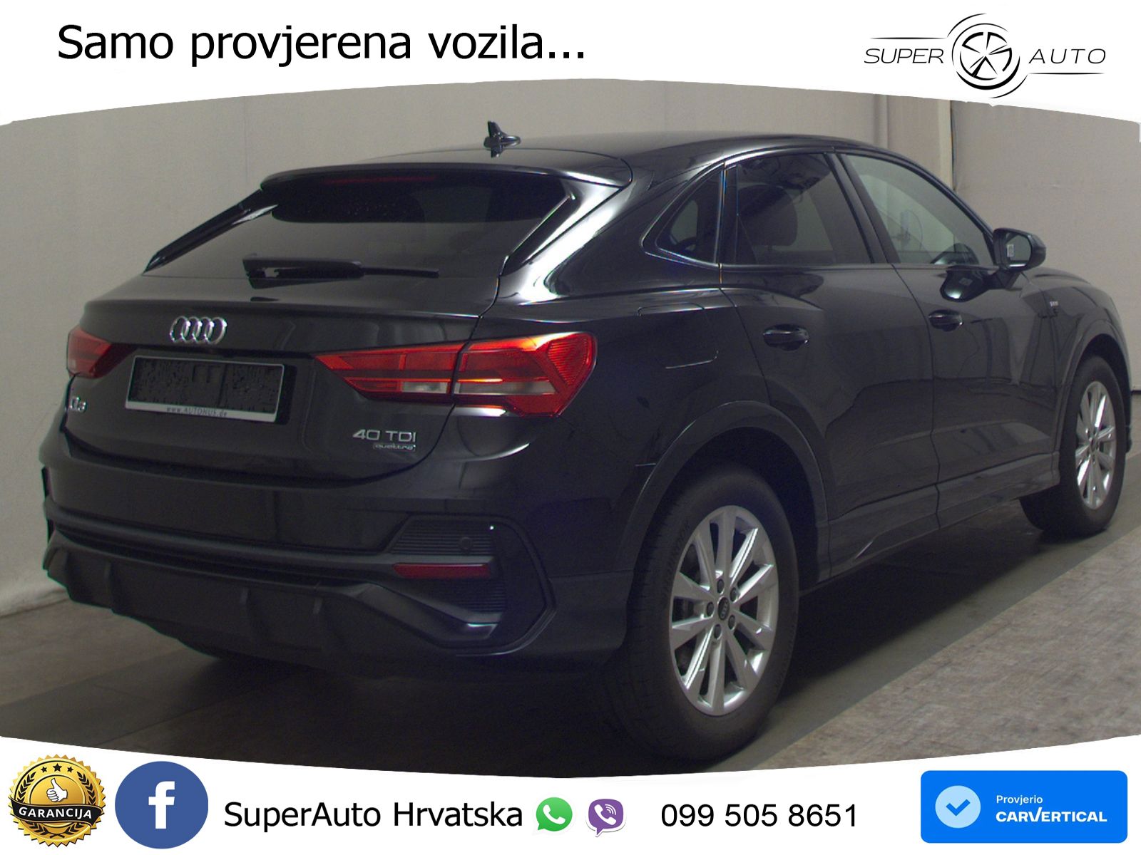 Audi Q3 Sportback 40 TDI (200 KS) quattro S tronic S line LED+GR SJED+ACC