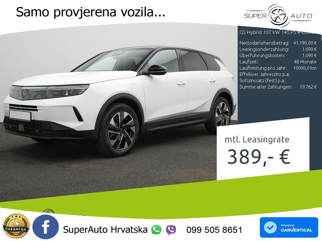 Opel Grandland 1.2 Turbo (145 KS) Hybrid eDCT GS LED+GR SJED+ACC