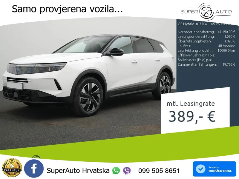 Opel Grandland 1.2 Turbo (145 KS) Hybrid eDCT GS LED+GR SJED+ACC