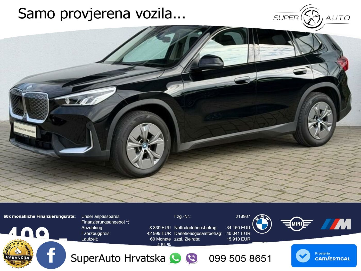 BMW iX1 68 kWh (313 KS) xDrive30 LED+GR SJED+ACC