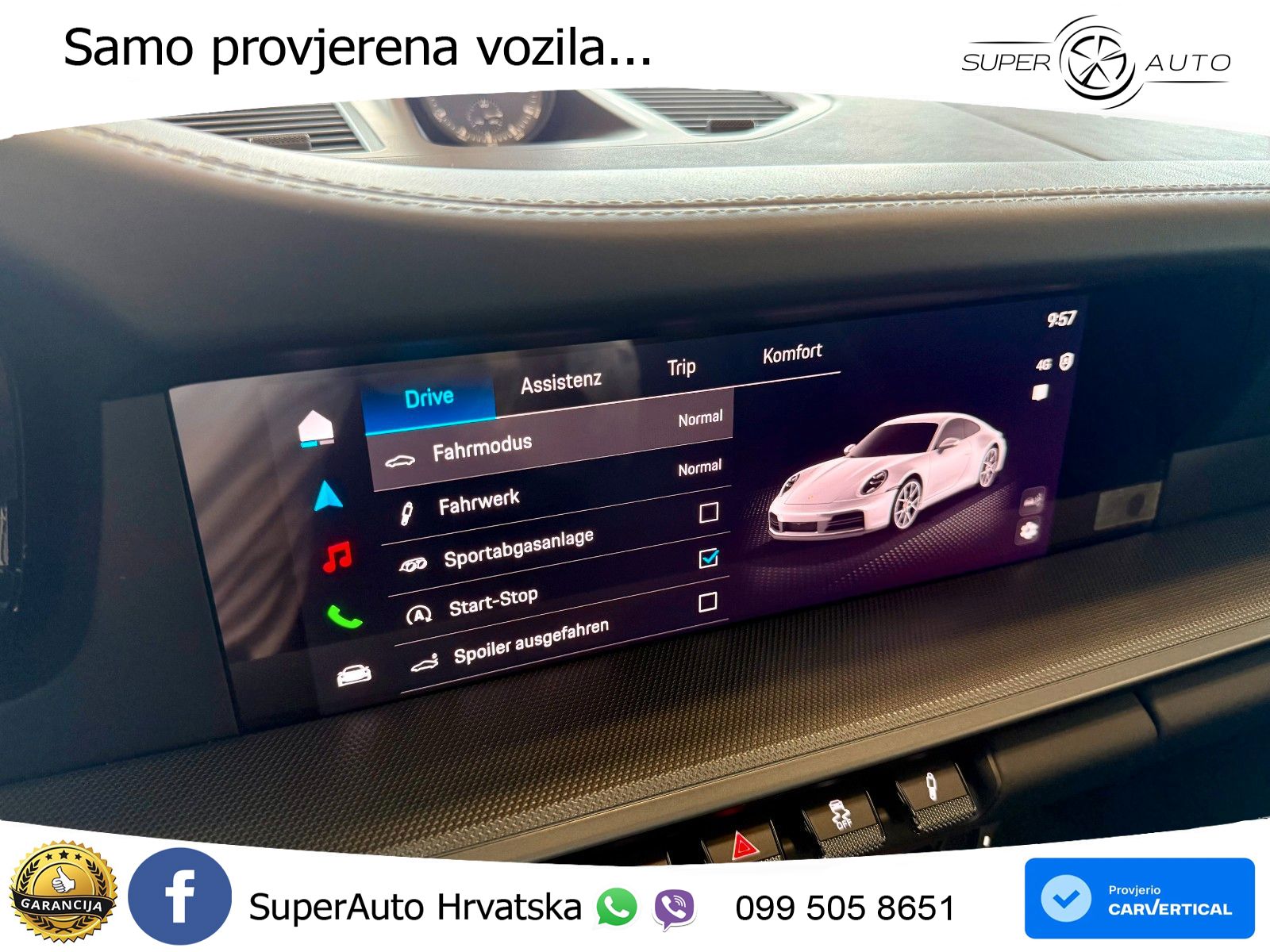 Porsche 911 Carrera 3.0 (394 KS) PDK ZRAČNI+ACC+GR SJED+KAM